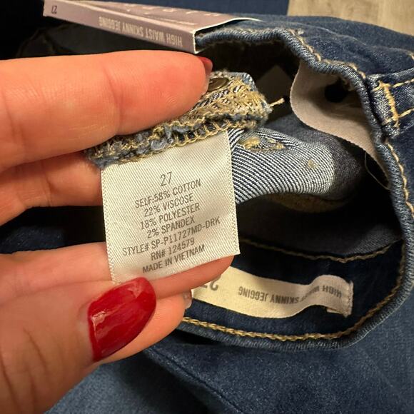 Harper Heritage‎ Women's Medium Wash High Rise Skinny Jeggings Size 27 NWT - Picture 5 of 6